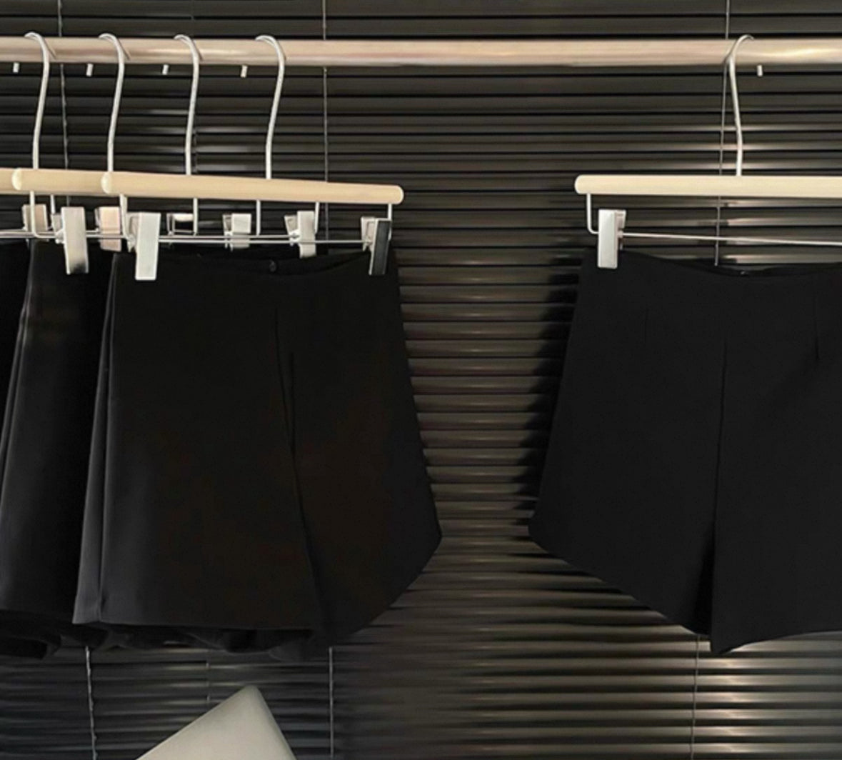 Black mini shorts