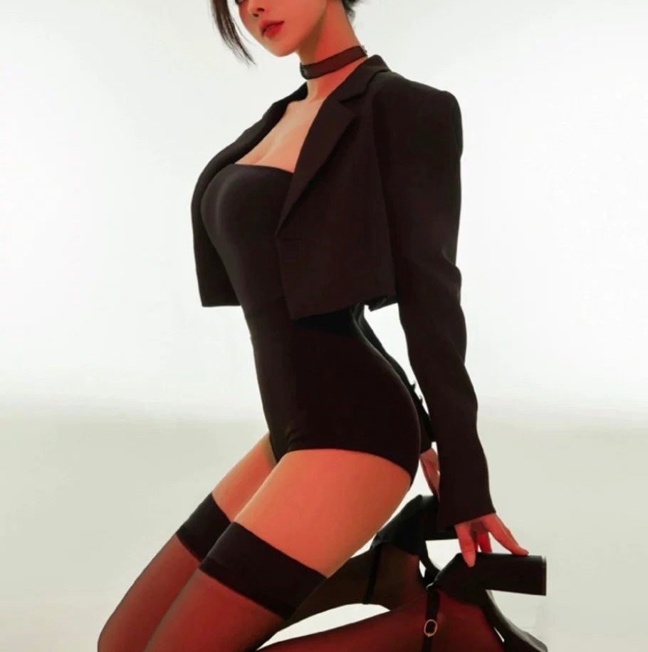Strapless bodysuit black