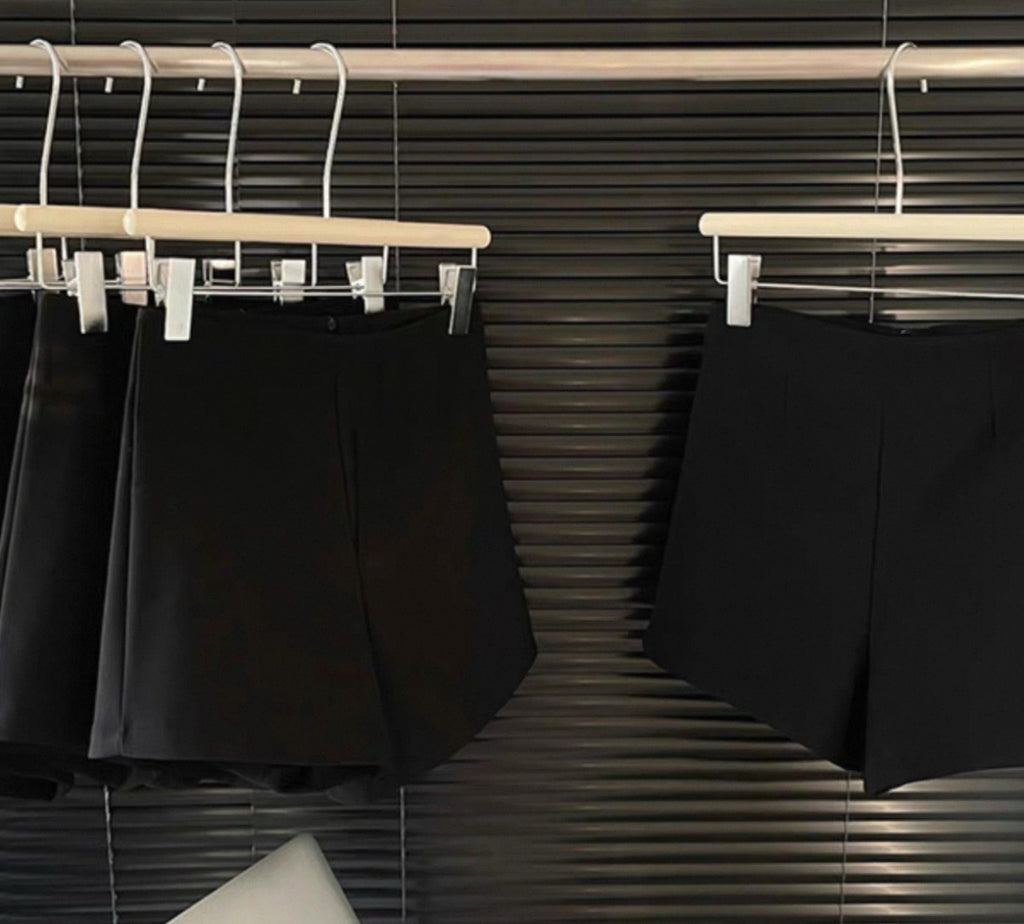 Black mini shorts