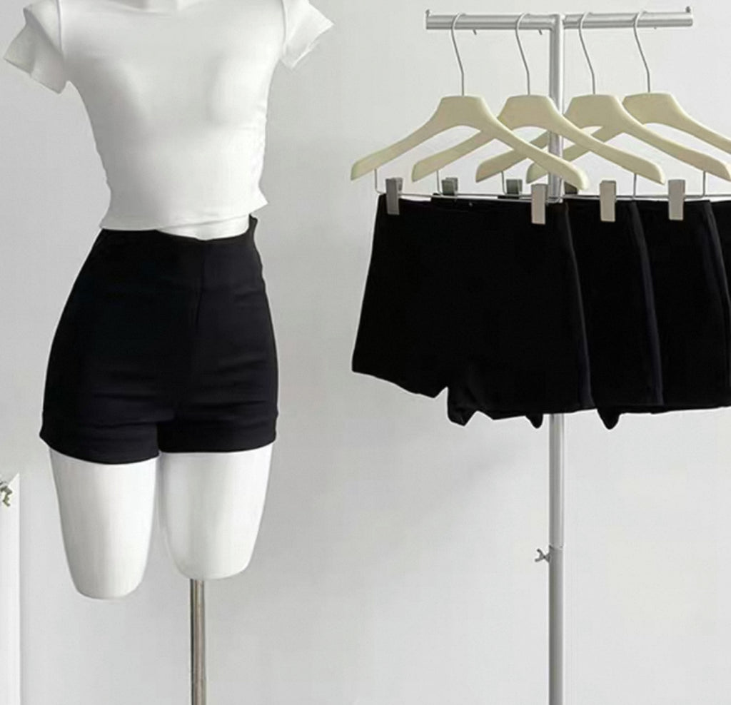 Black mini shorts