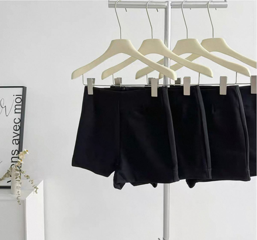 Black mini shorts