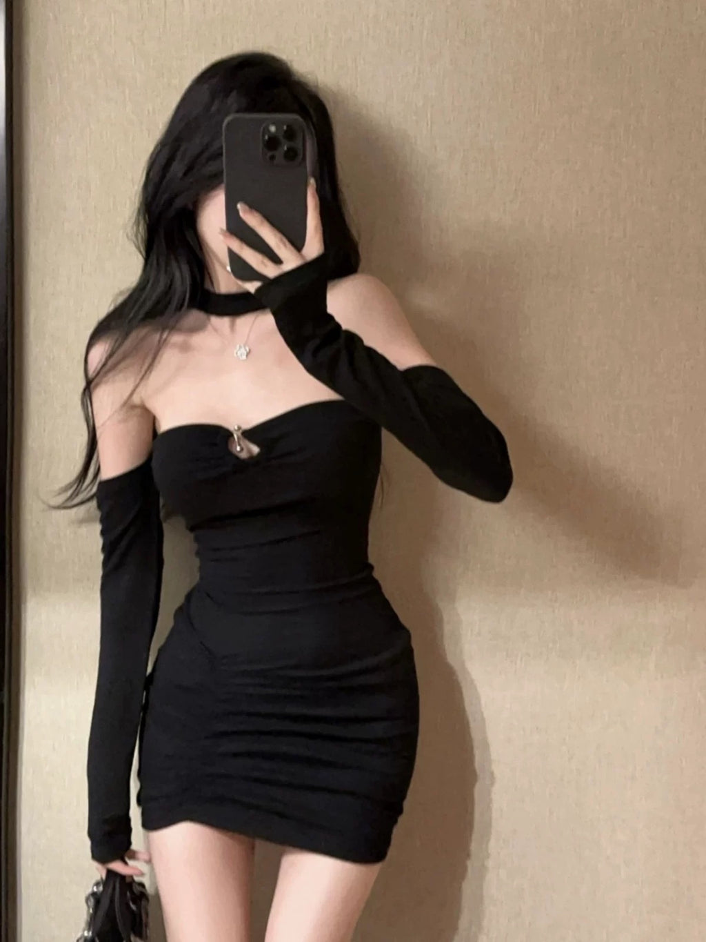 Black mini dress