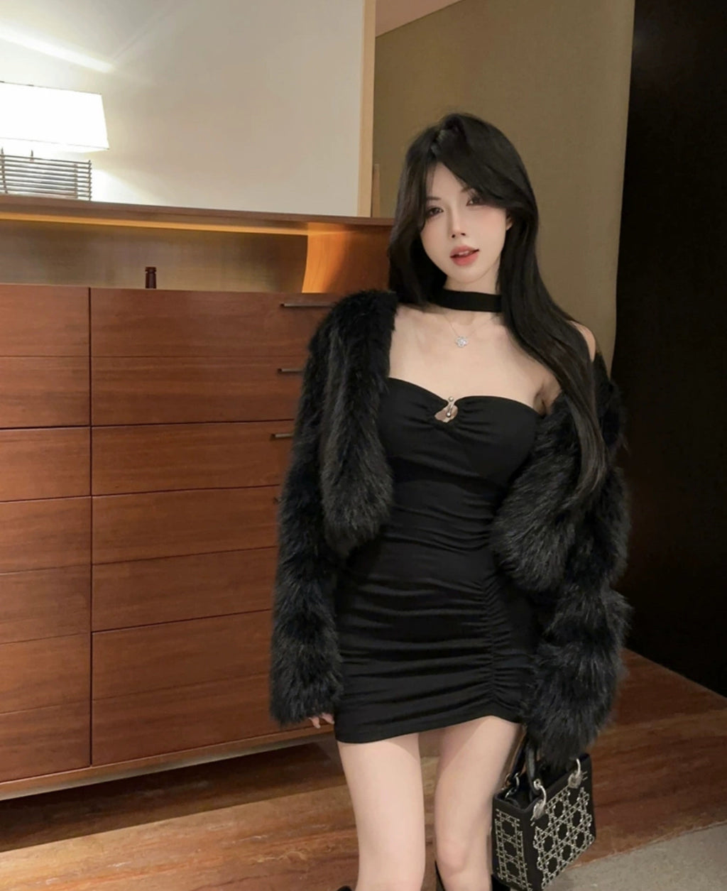 Black mini dress