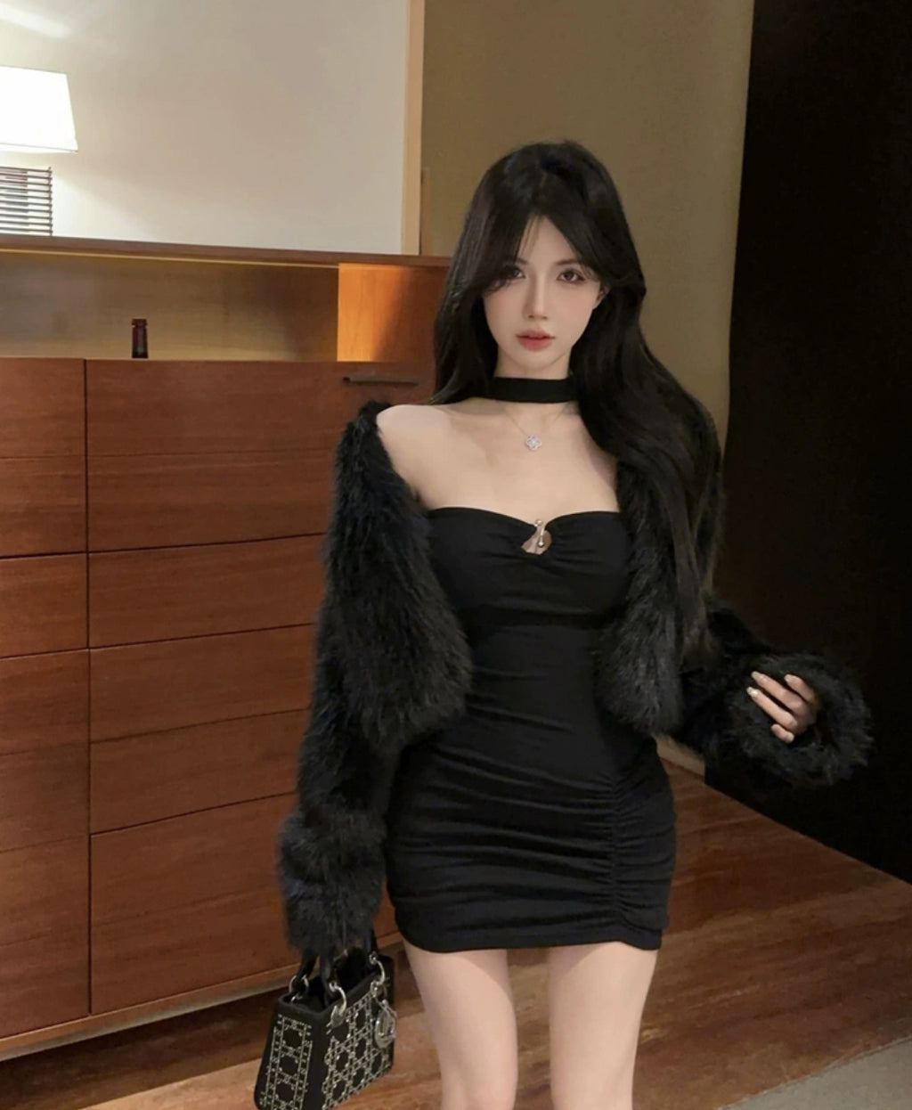 Black mini dress