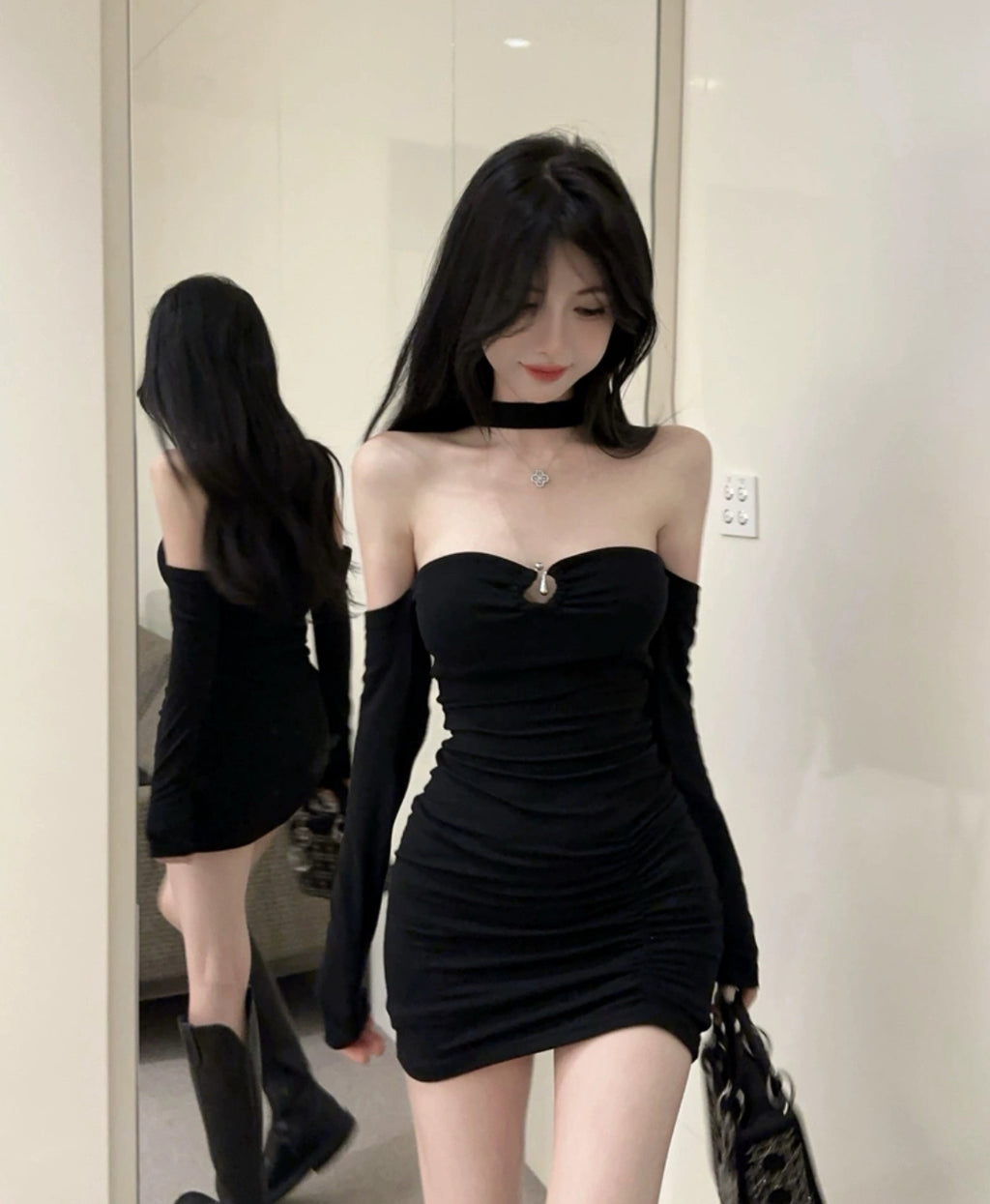 Black mini dress